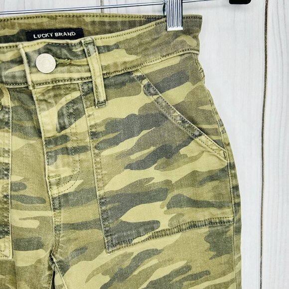 Lucky Brand Womens Camo Jeans Mid-Rise Ava Slim Size 0/25 (25" x 26") Ankle - Picture 6 of 9